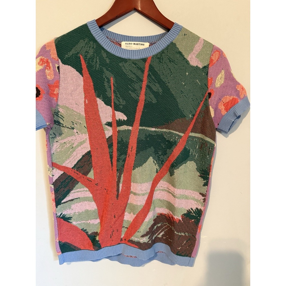 Aldo-Martins Especially for Anthropology Abstract Women's Short Sleeve Top S/M